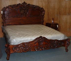 Hand Carved Mahogany Bed