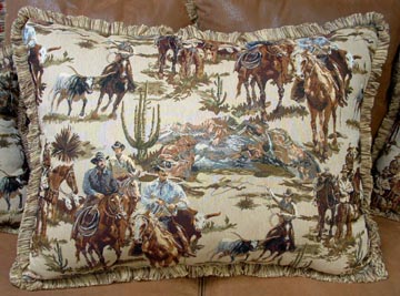 Fabric Pattern used on selected pillows and on the chair